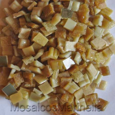 Pastilha de vidro corte manual mix castanhos