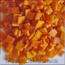 Pastilha de vidro corte manual laranja